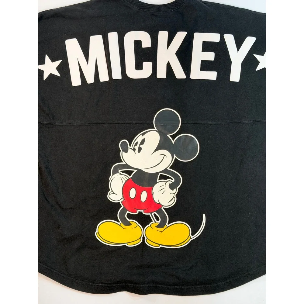 Disney Mickey Mouse Spirit Jersey‎ Black Long Sleeve Shirt Kids Large 12/14